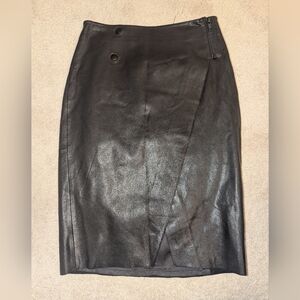 French Connection Black Leather Women's Skirt